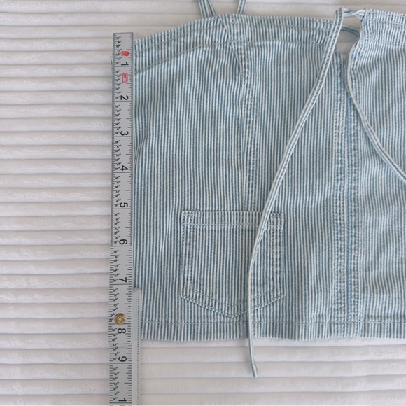 American Eagle Outfitters Denim Crop Tie Front Camisole XS - Picture 5 of 10